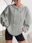 à Capuche Simple Plain Printemps / Automne Polyester Sweat-shirt à Capuche Aucune élasticité Ample Manches Longues Régulier pour Femmes