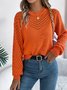 Pulls Décontracté Plain Printemps / Automne Micro-élasticité Ample Manches Longues Fil/fil de laine Droit Régulier pour Femmes