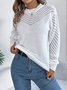 Pulls Décontracté Plain Printemps / Automne Micro-élasticité Ample Manches Longues Fil/fil de laine Droit Régulier pour Femmes
