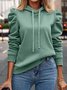 à Capuche Décontracté Plain Printemps / Automne Sweat-shirt à Capuche Micro-élasticité Meilleure vente Régulier Droit Régulier pour Femmes