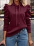 à Capuche Décontracté Plain Printemps / Automne Sweat-shirt à Capuche Micro-élasticité Meilleure vente Régulier Droit Régulier pour Femmes