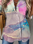 Chemises Décontracté Printemps / Automne Aléatoire Imprimé Polyester Naturel Aucune élasticité Quotidien Ample Manches Longues pour Femmes