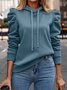à Capuche Décontracté Plain Printemps / Automne Sweat-shirt à Capuche Micro-élasticité Meilleure vente Régulier Droit Régulier pour Femmes