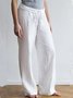 Pantalons Décontracté Plain Printemps / Automne Polyester Naturel Aucune élasticité Quotidien Long Droit pour Femmes