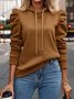 à Capuche Décontracté Plain Printemps / Automne Sweat-shirt à Capuche Micro-élasticité Meilleure vente Régulier Droit Régulier pour Femmes