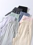 Pantalons Décontracté Plain Printemps / Automne Couture de poche Nylon Standard Droit Régulier Élasticité moyenne pour Femmes