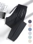 Pantalons Décontracté Plain Printemps / Automne Couture de poche Nylon Standard Droit Régulier Élasticité moyenne pour Femmes