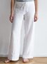 Pantalons Décontracté Plain Printemps / Automne Polyester Naturel Aucune élasticité Quotidien Long Droit pour Femmes
