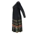 Femmes Géométrique Noir Col Rond Confortable Boucle Robe Maxi Décontracté
