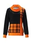 Sweat-shirts Femmes Décontracté Printemps / Automne Plaid Zip Domestique Coupe Régulière Jersey Manches Longues Régulier