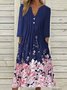 Femmes Floral Couleur 3 Asymétrique Confortable Poche Couture Robe Maxi Décontracté
