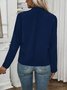 Micro-élasticité Sweat-shirt à Capuche Manches Longues Régulier Plain Blouson pour Femmes