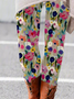 Pantalons De Yoga Femmes Décontracté Floral Toutes Les Saisons Quotidien Serré Jersey Pantalon coupe slim Droit Élasticité moyenne