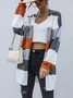 Cardigans Décontracté Bloc de Couleur Hiver Quotidien Ample Manches Longues Laine/Tricot Épaissi Droit pour Femmes