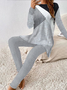 Deux Pièces Ensembles Femmes Géométrique Décontracté Printemps / Automne Ample Jersey Manches Longues Col Rond Top Avec Pantalons Droit