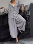 Deux Pièces Ensembles Rayé Décontracté Printemps / Automne Polyester Naturel Quotidien Manches Longues Top Avec Pantalons Droit pour Femmes