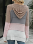Pulls Décontracté Bloc de Couleur Printemps / Automne Micro-élasticité Manches Longues Fil/fil de laine Régulier Droit Régulier pour Femmes