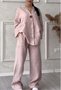Deux Pièces Ensembles Femmes Décontracté Plain Printemps / Automne Naturel Micro-élasticité Quotidien Ample Manches Longues Top Avec Pantalons