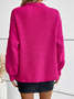 Pulls Femmes Décontracté Plain Printemps / Automne Micro-élasticité Ample Manches Longues Col Rond Fil/fil de laine Régulier