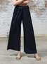 Pantalons Femmes Décontracté Plain Printemps / Automne Polyester Naturel Taille Élastique Pantalons à Jambe Large Long Régulier