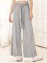 Pantalons Femmes Décontracté Plain Printemps / Automne Polyester Naturel Taille Élastique Pantalons à Jambe Large Long Régulier
