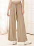Pantalons Femmes Décontracté Plain Printemps / Automne Polyester Naturel Taille Élastique Pantalons à Jambe Large Long Régulier