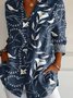 Chemises Décontracté Floral Été Polyester Aucune élasticité Faire la navette Manches Courtes Droit Régulier pour Femmes