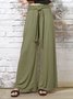 Pantalons Femmes Décontracté Plain Printemps / Automne Polyester Naturel Taille Élastique Pantalons à Jambe Large Long Régulier