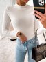 Pulls Femmes Décontracté Plain Printemps / Automne Micro-élasticité Quotidien Manches Longues Col Rond Droit Régulier