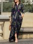 Femmes Géométrique Rose Col Montant Confortable Robe Maxi Décontracté