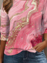 T-shirts Décontracté Ombre Printemps / Automne Quotidien Ample Manches Longues Col Rond Droit Régulier pour Femmes