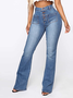 Jeans Décontracté Plain Printemps / Automne Naturel Aucune élasticité Rendez-Vous Ample Toile de Jean Droit pour Femmes