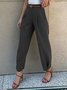 Pantalons Femmes Plain Printemps / Automne Urbain Polyester Froncé Naturel Ample Droit Régulier