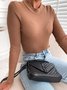 Pulls Femmes Décontracté Plain Printemps / Automne Micro-élasticité Quotidien Manches Longues Col Rond Droit Régulier