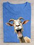 T-shirts Femmes Décontracté Imprimé d'Animal Été Quotidien Manches Courtes Régulier Régulier Élasticité moyenne Oui