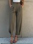 Pantalons Femmes Plain Printemps / Automne Urbain Polyester Froncé Naturel Ample Droit Régulier