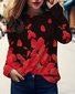 T-shirts Décontracté Papillon Printemps / Automne Ample Jersey Col Rond Régulier Droit Régulier pour Femmes