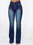 Jeans Décontracté Plain Printemps / Automne Naturel Aucune élasticité Rendez-Vous Ample Toile de Jean Droit pour Femmes