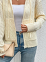 Cardigans Femmes Décontracté Plain Printemps / Automne Zip Fil/fil de laine Régulier Droit Régulier Élasticité moyenne