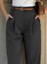 Pantalons Femmes Plain Printemps / Automne Urbain Polyester Froncé Naturel Ample Droit Régulier