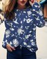 T-shirts Décontracté Papillon Printemps / Automne Ample Jersey Col Rond Régulier Droit Régulier pour Femmes
