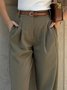 Pantalons Femmes Plain Printemps / Automne Urbain Polyester Froncé Naturel Ample Droit Régulier