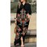 Femmes Géométrique Rose Col Montant Confortable Robe Maxi Décontracté