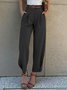 Pantalons Femmes Plain Printemps / Automne Urbain Polyester Froncé Naturel Ample Droit Régulier