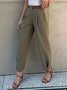 Pantalons Femmes Plain Printemps / Automne Urbain Polyester Froncé Naturel Ample Droit Régulier
