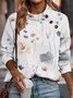 Sweat-shirts Femmes Décontracté Floral Printemps / Automne Boutonné Col Montant Quotidien Manches Longues Régulier Régulier
