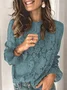 Chemisiers1 Décontracté Plain Printemps / Automne Aucune élasticité Quotidien Ample Manches Longues Col Roulé Régulier pour Femmes
