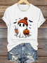 T-shirts Femmes Simple Été Lettres de texte Polyester Aucune élasticité Quotidien Mancheron Col Rond Régulier