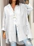 Chemises Décontracté Plain Printemps / Automne Aucune élasticité Quotidien Ample Manches Longues Mi-long Régulier pour Femmes