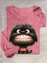 T-shirts Décontracté Printemps / Automne Chien Ample Manches Longues en Mélangé de Coton Régulier Régulier Oui pour Femmes